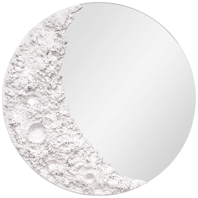 Image 1 Lunar Serenity" 20" Round Wall Mirror with 3D Textured Moon Embel