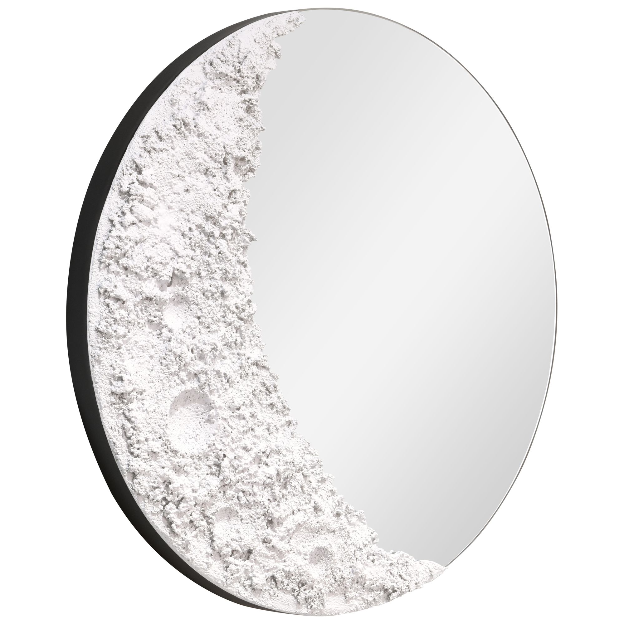 Image 3 Lunar Serenity" 20" Round Wall Mirror with 3D Textured Moon Embel more views