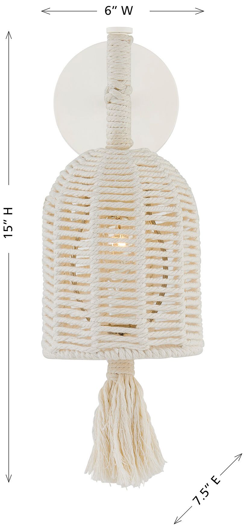 Lunara 1-Light Wall Sconce in Cotton by Breegan Jane
