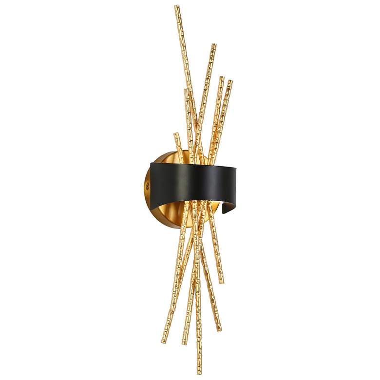 Image 1 Lunara 5.1" Wide Gold Black 1-Light LED Wall Sconce