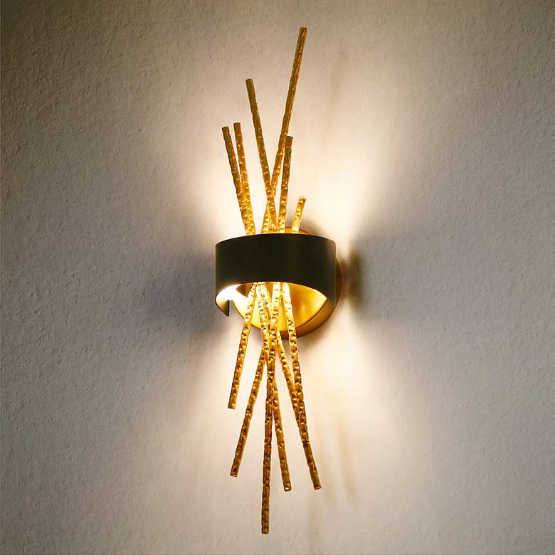 Image 1 Lunara 5.1" Wide Gold Black 1-Light LED Wall Sconce