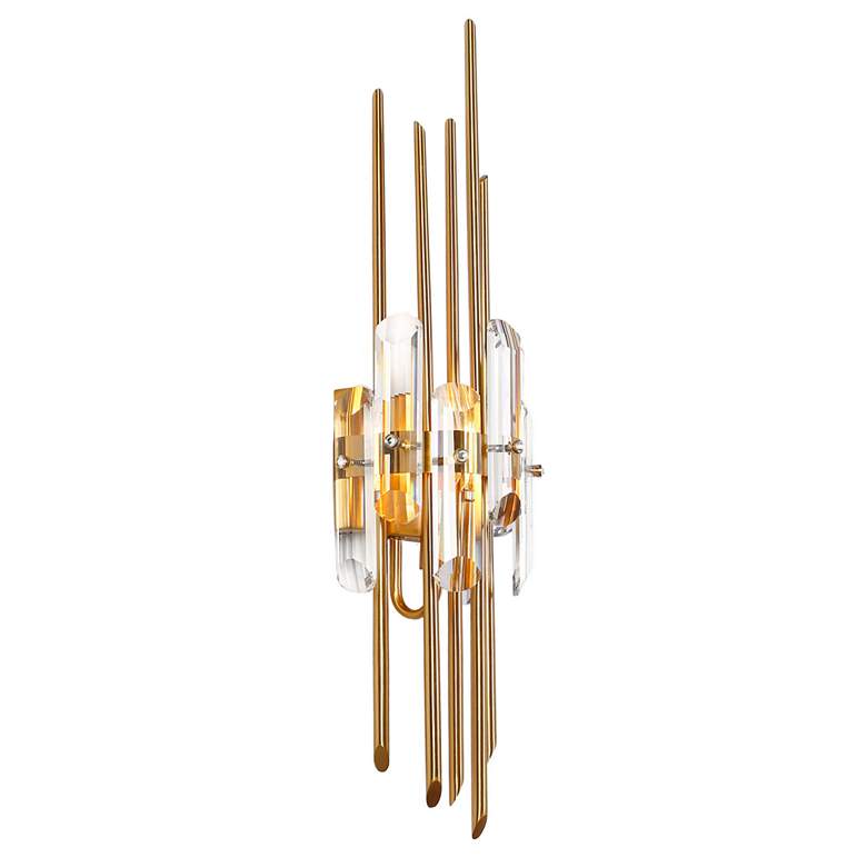 Image 1 Lunara 6.3" Wide Gold 1-Light Crystal Wall Sconce