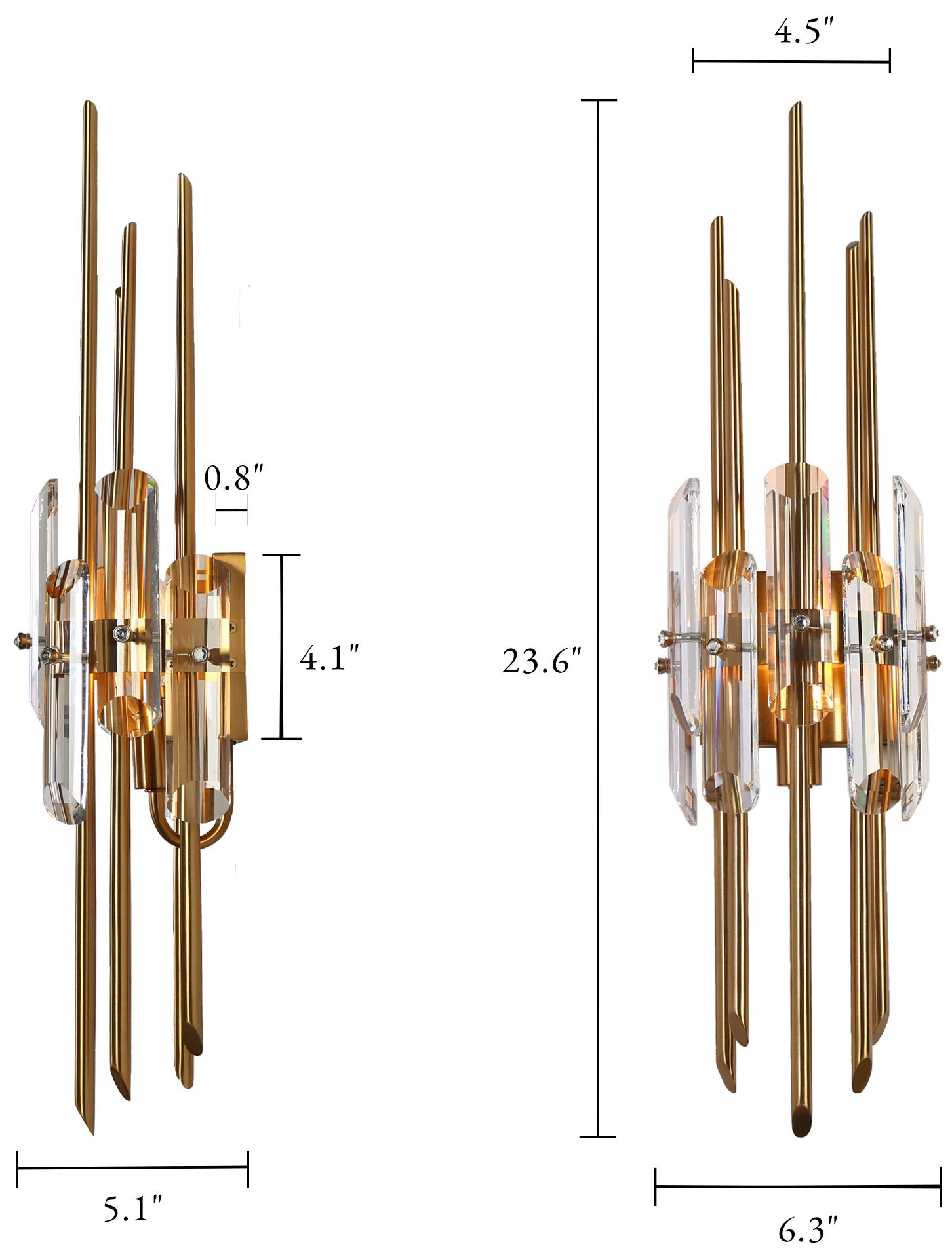 Image 2 Lunara 6.3" Wide Gold 1-Light Crystal Wall Sconce more views