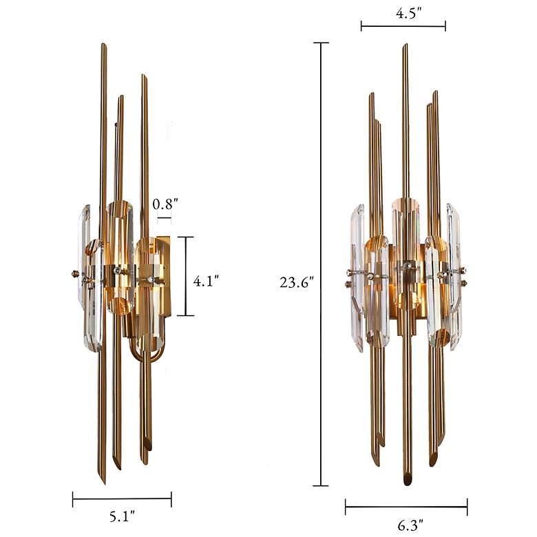 Image 2 Lunara 6.3" Wide Gold 1-Light Crystal Wall Sconce more views