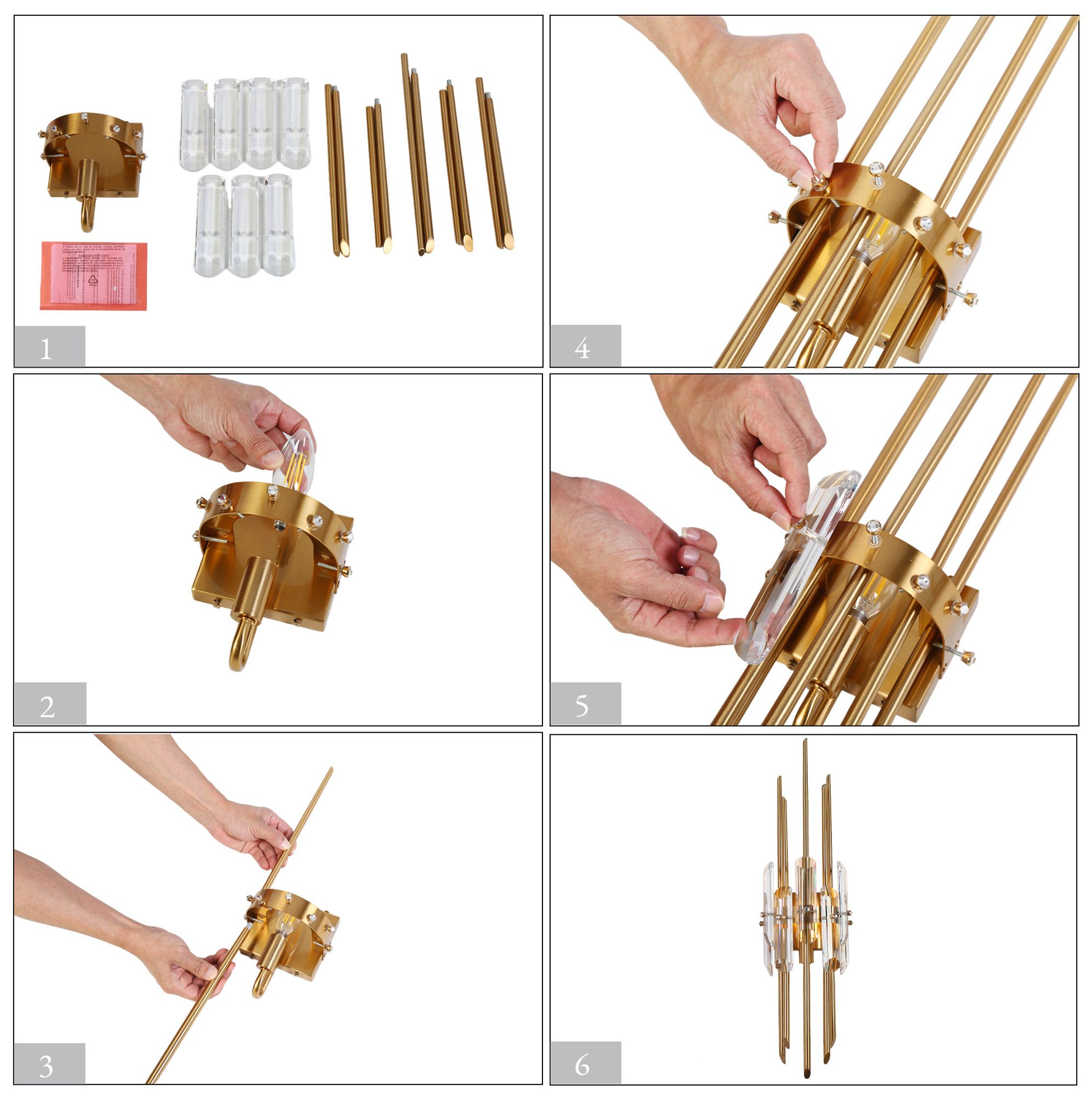 Lunara 6.3" Wide Gold 1-Light Crystal Wall Sconce