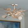 1_Lunaria 19" Wide Silver Leaf 3-Light Ceiling Light