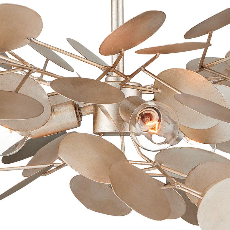 Image 3 Lunaria 19" Wide Silver Leaf 3-Light Ceiling Light more views