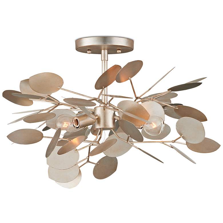 Image 5 Lunaria 19" Wide Silver Leaf 3-Light Ceiling Light more views