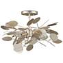 6_Lunaria 19" Wide Silver Leaf 3-Light Ceiling Light more views