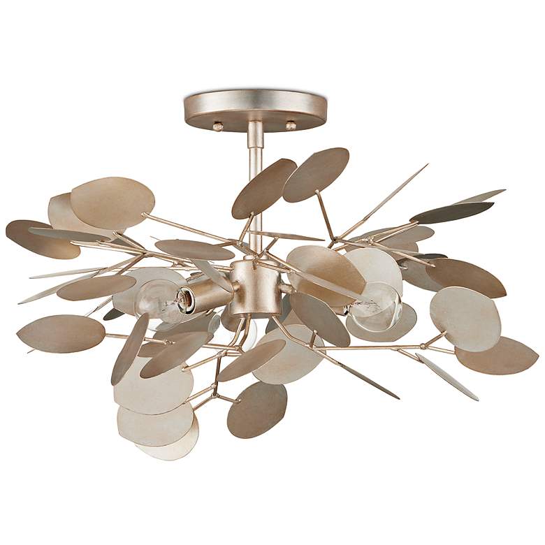 Image 7 Lunaria 19" Wide Silver Leaf 3-Light Ceiling Light more views
