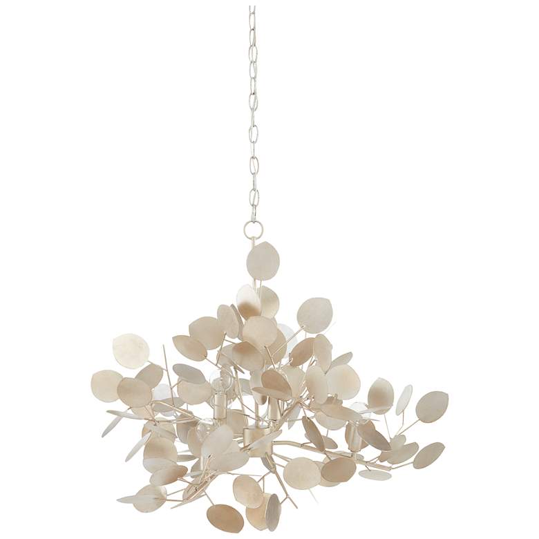 Image 2 Lunaria 34 1/2"W Contemporary Silver Leaf 6-Light Chandelier