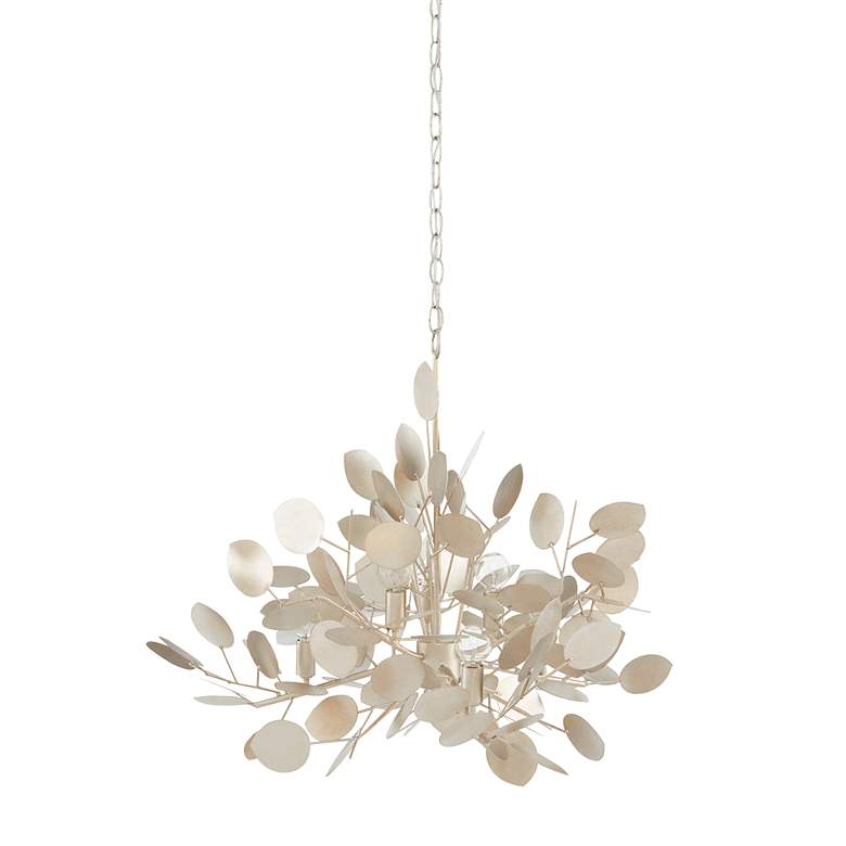 Image 4 Lunaria 34 1/2"W Contemporary Silver Leaf 6-Light Chandelier more views