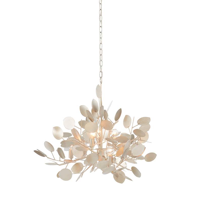Image 5 Lunaria 34 1/2"W Contemporary Silver Leaf 6-Light Chandelier more views
