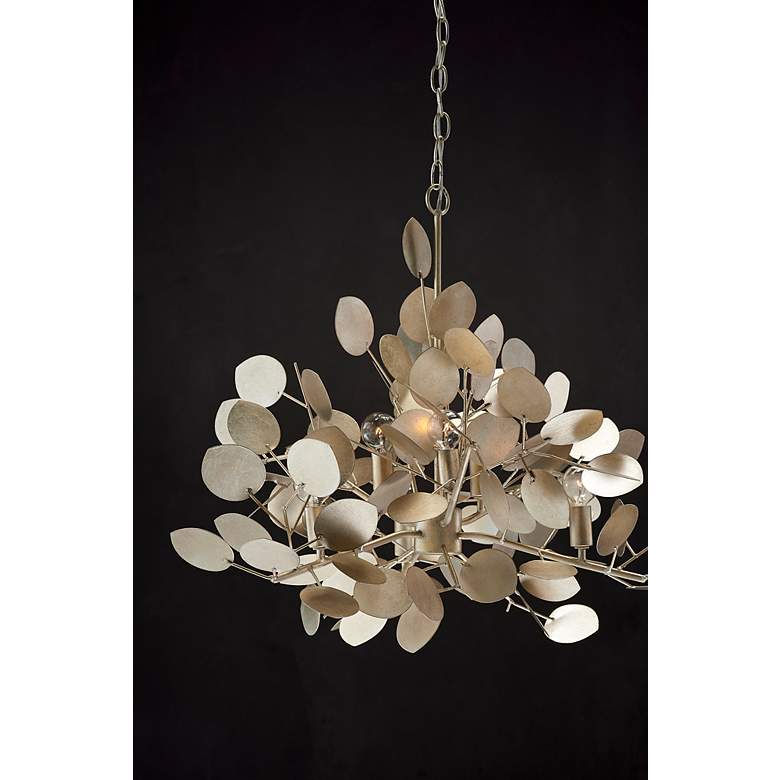 Image 6 Lunaria 34 1/2"W Contemporary Silver Leaf 6-Light Chandelier more views