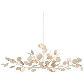 Image1 of Lunaria 51" Wide Contemporary Silver Leaf 6-Light Chandelier