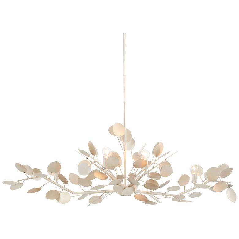 Image 1 Lunaria 51" Wide Contemporary Silver Leaf 6-Light Chandelier