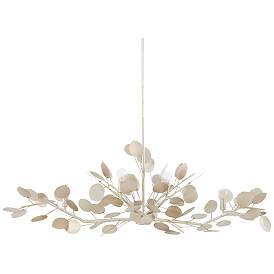 Image2 of Lunaria 51" Wide Contemporary Silver Leaf 6-Light Chandelier more views