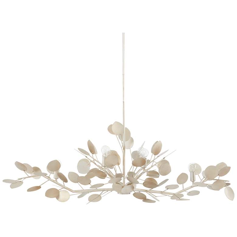 Image 2 Lunaria 51" Wide Contemporary Silver Leaf 6-Light Chandelier more views