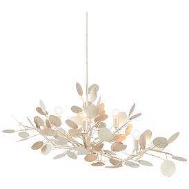 Image3 of Lunaria 51" Wide Contemporary Silver Leaf 6-Light Chandelier more views