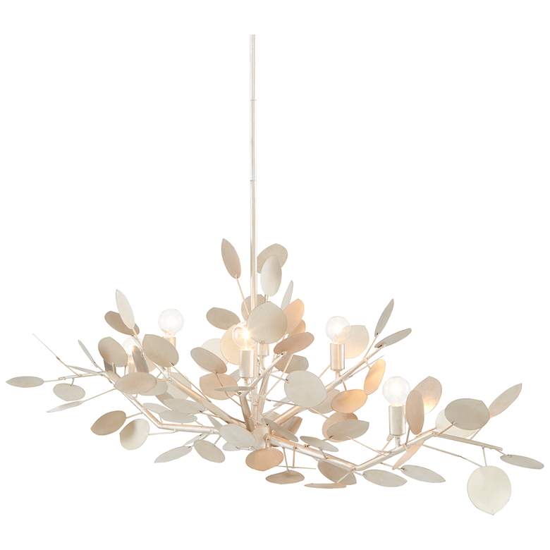 Image 3 Lunaria 51" Wide Contemporary Silver Leaf 6-Light Chandelier more views