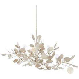 Image4 of Lunaria 51" Wide Contemporary Silver Leaf 6-Light Chandelier more views