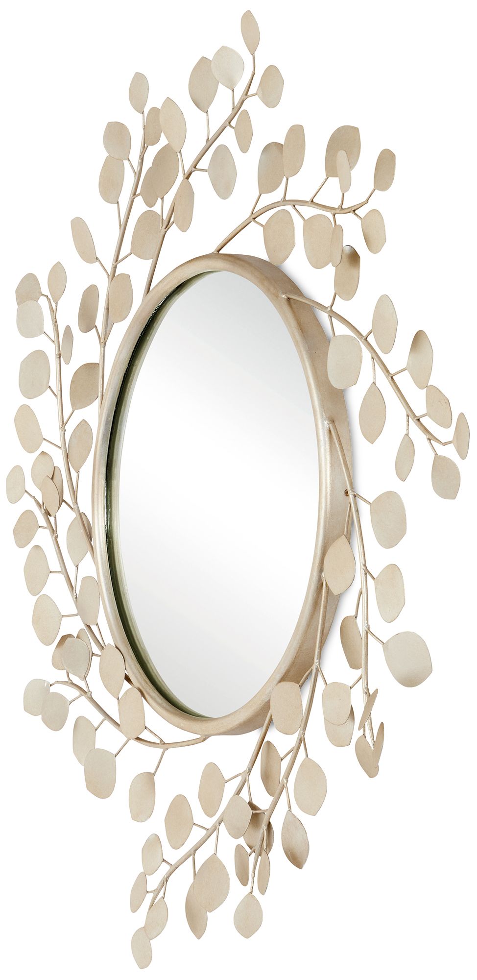 Image 2 Lunaria Silver Leaf 37 1/2" Round Petals Wall Mirror more views