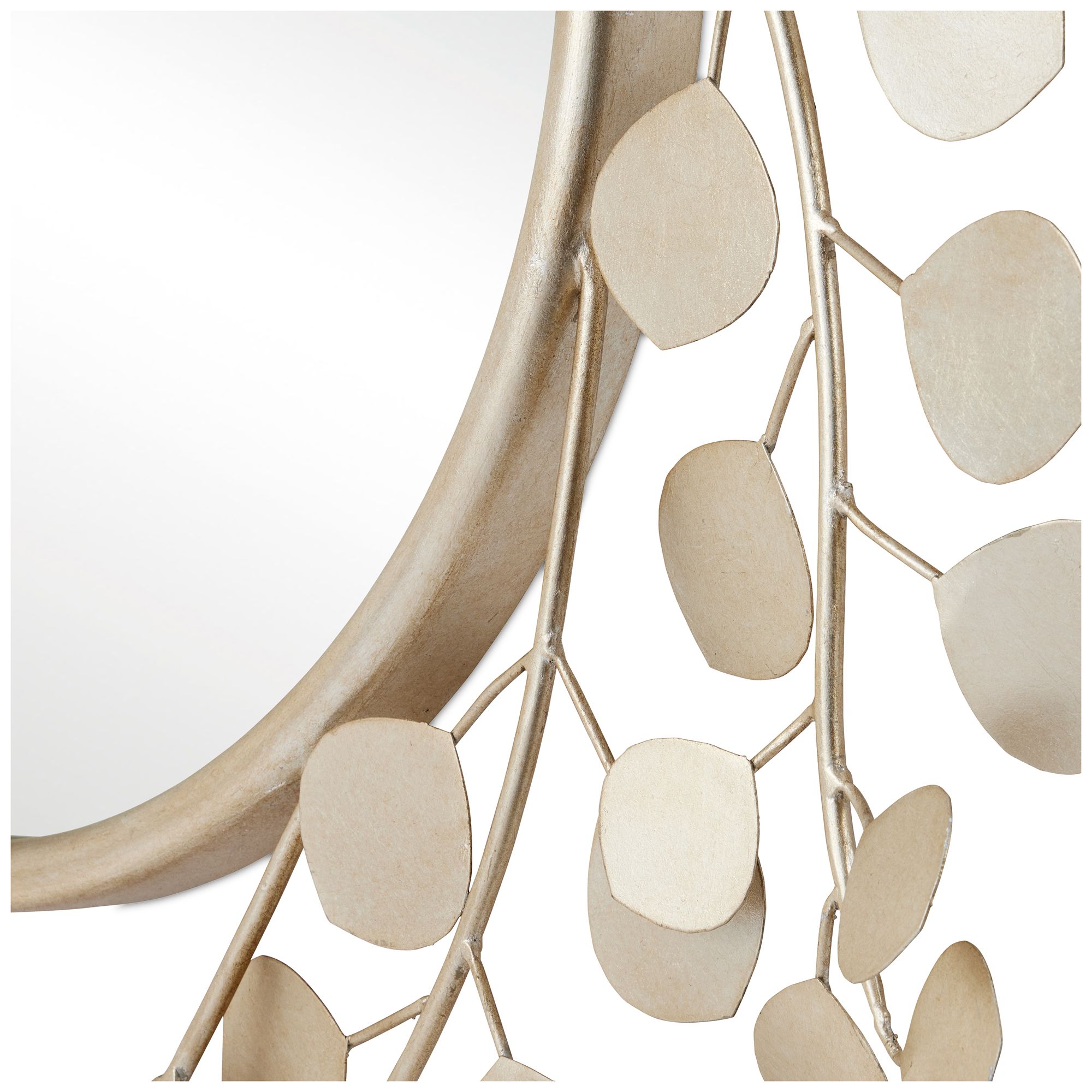 Image 3 Lunaria Silver Leaf 37 1/2" Round Petals Wall Mirror more views