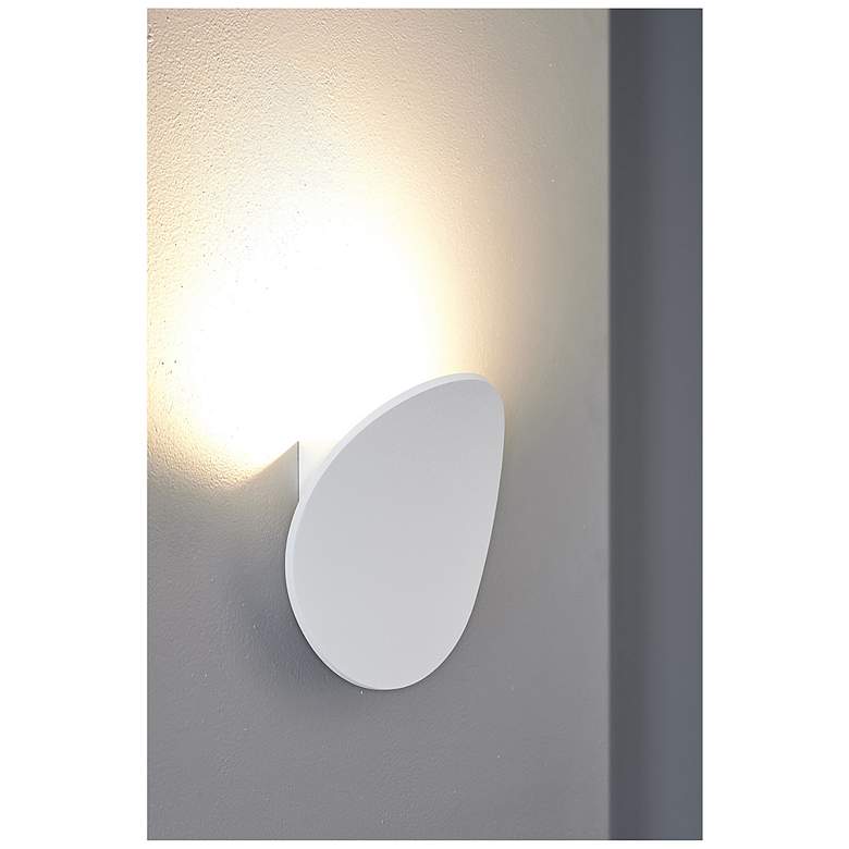 Image 3 Lunaro 8.13" High Textured White LED Wall Sconce more views