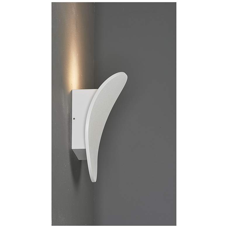 Image 5 Lunaro 8.13" High Textured White LED Wall Sconce more views
