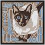 Lunchtime Cat 21" Square Black Giclee Wall Art