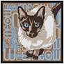 Lunchtime Cat 31" Square Black Giclee Wall Art