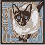 Lunchtime Cat 37" Square Black Giclee Wall Art