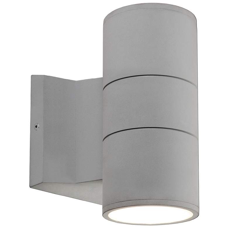Image 1 Lund 7-in 1 Light Gray Integrated LED Outdoor Wall 21W Kuzco