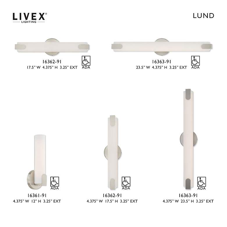 Image 3 Lund LED Light Brushed Nickel ADA Bath Vanity more views