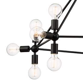 Image3 of Lundry 45" Wide Gloss Black 15-Light Pentagon Chandelier more views