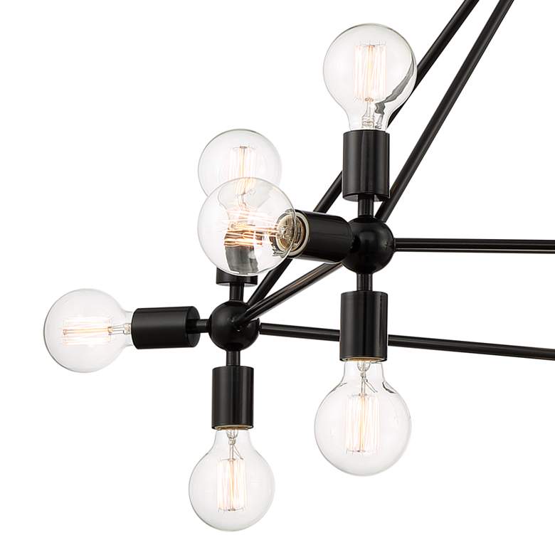 Image 3 Lundry 45" Wide Gloss Black 15-Light Pentagon Chandelier more views
