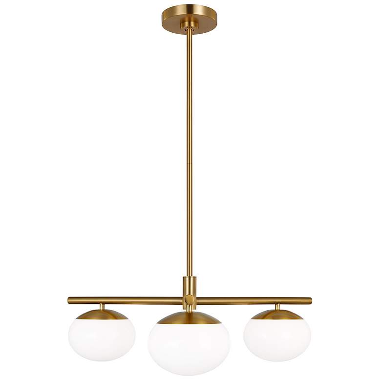 Image 1 Lune 27 1/2" Wide Burnished Brass 3-Light Chandelier