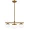Lune 27 1/2" Wide Burnished Brass 3-Light Chandelier