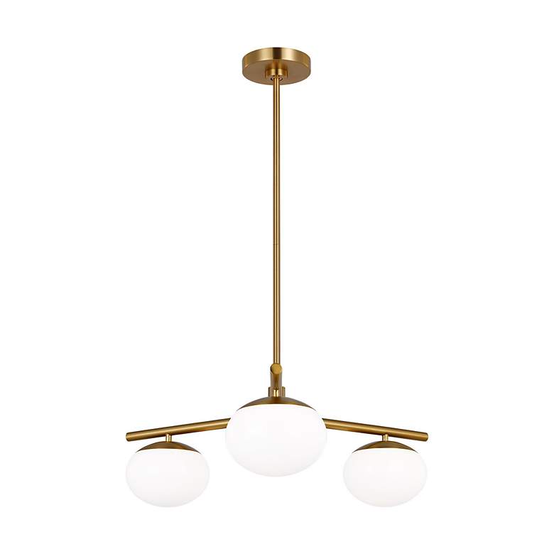Image 3 Lune 27 1/2" Wide Burnished Brass 3-Light Chandelier more views