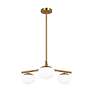 3_Lune 27 1/2" Wide Burnished Brass 3-Light Chandelier more views
