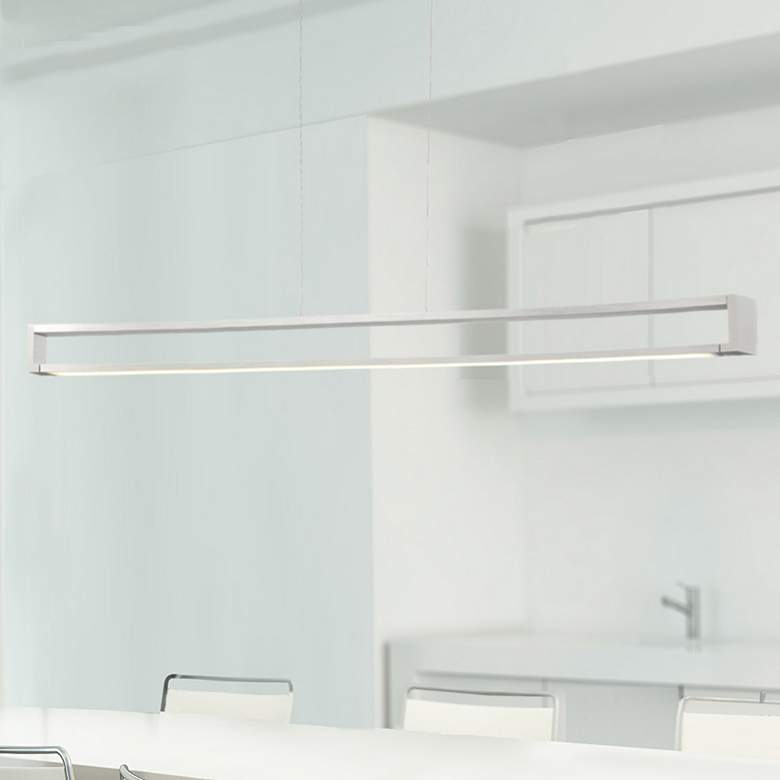 Image 1 Lune 3.54"H x 63"W 1-Light Linear Pendant in Aluminum