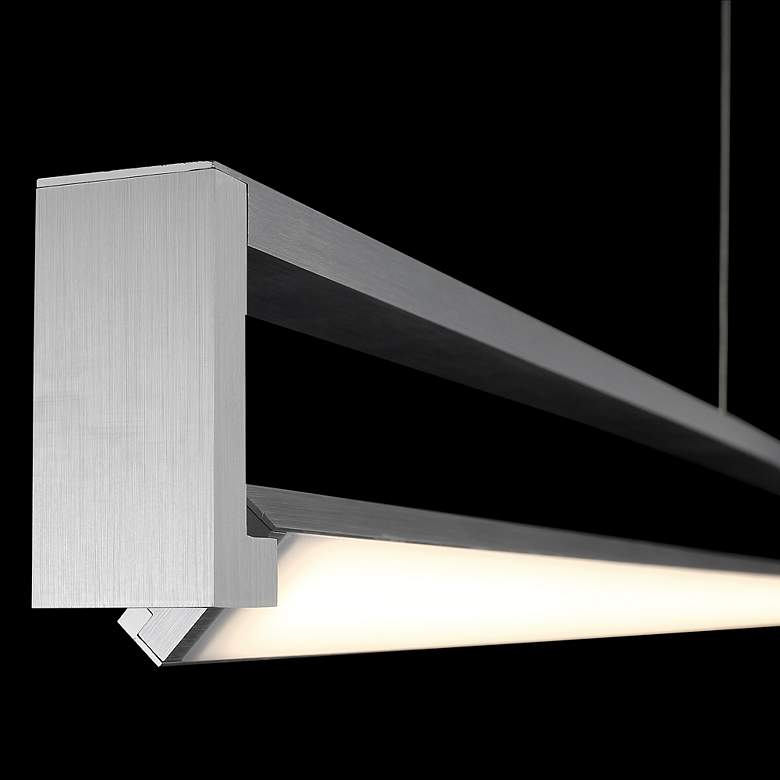 Image 4 Lune 3.54"H x 63"W 1-Light Linear Pendant in Aluminum more views