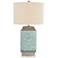 Lunette Blue-Green and Gray Ceramic Table Lamp