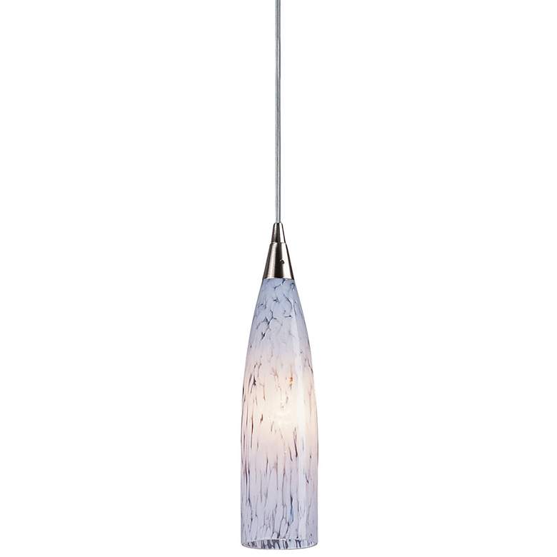 Image 1 Lungo 3 inch Wide 1-Light Pendant - Satin Nickel with Snow White Glass (LE
