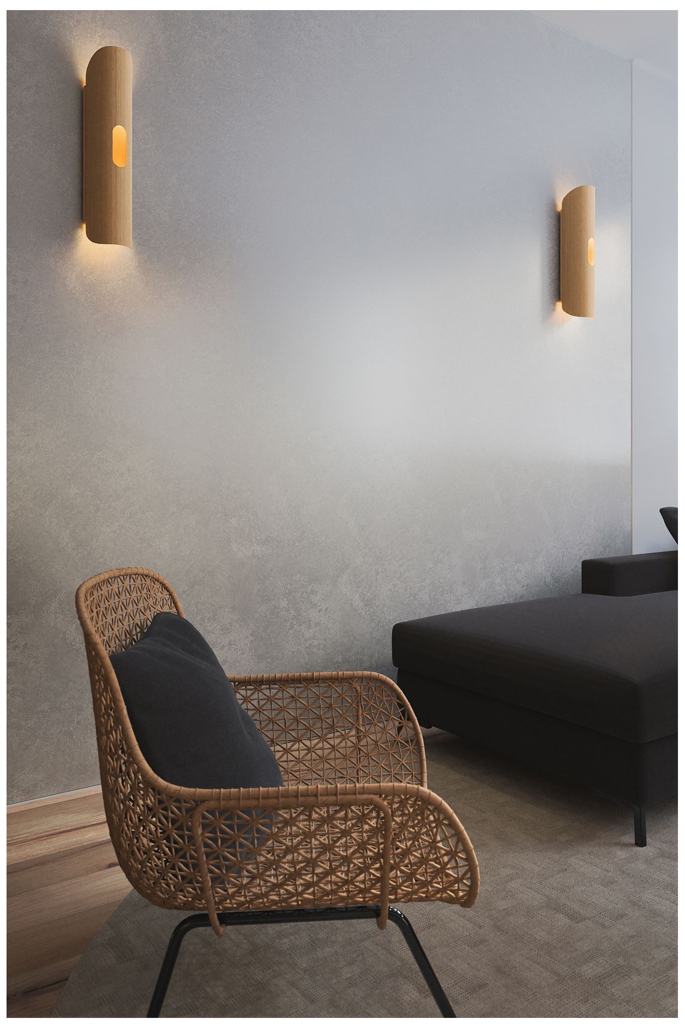 Image 7 Lupe 23.6" High Ash WEP Light Collection LED Wall Sconce more views