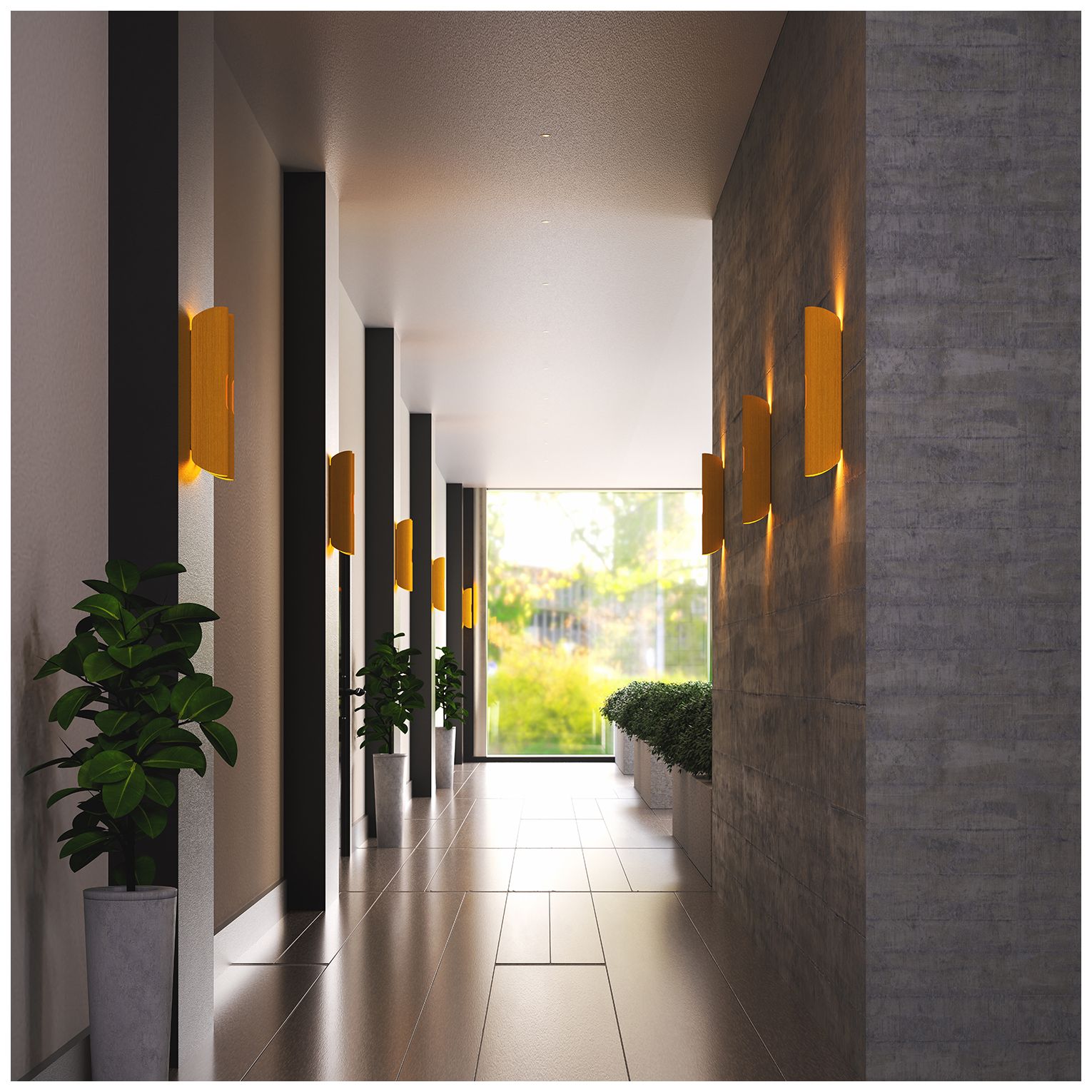 Image 3 Lupe 23.6" High Ocher WEP Light Collection LED Wall Sconce more views