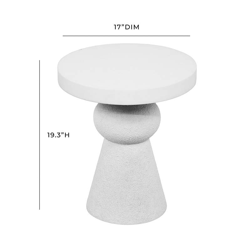 Image 7 Lupita 17" Wide White Round Side Table more views