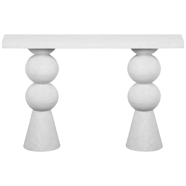 Image 6 Lupita 53 inch Wide White Wood Desk/Console Table more views