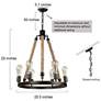 6_Lurav 20.5" Wide Bronze 6-Light Wagon Wheel Chandelier more views