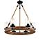 Lurav 25" Wide Natural Wood 6-Light Wagon Wheel Chandelier